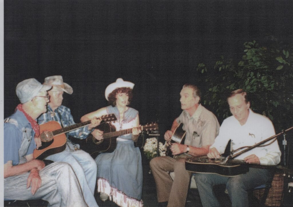 Photo during the taping of "Now That's Country." It was all about musicians who knew Jimmie Rogers and sang his songs.